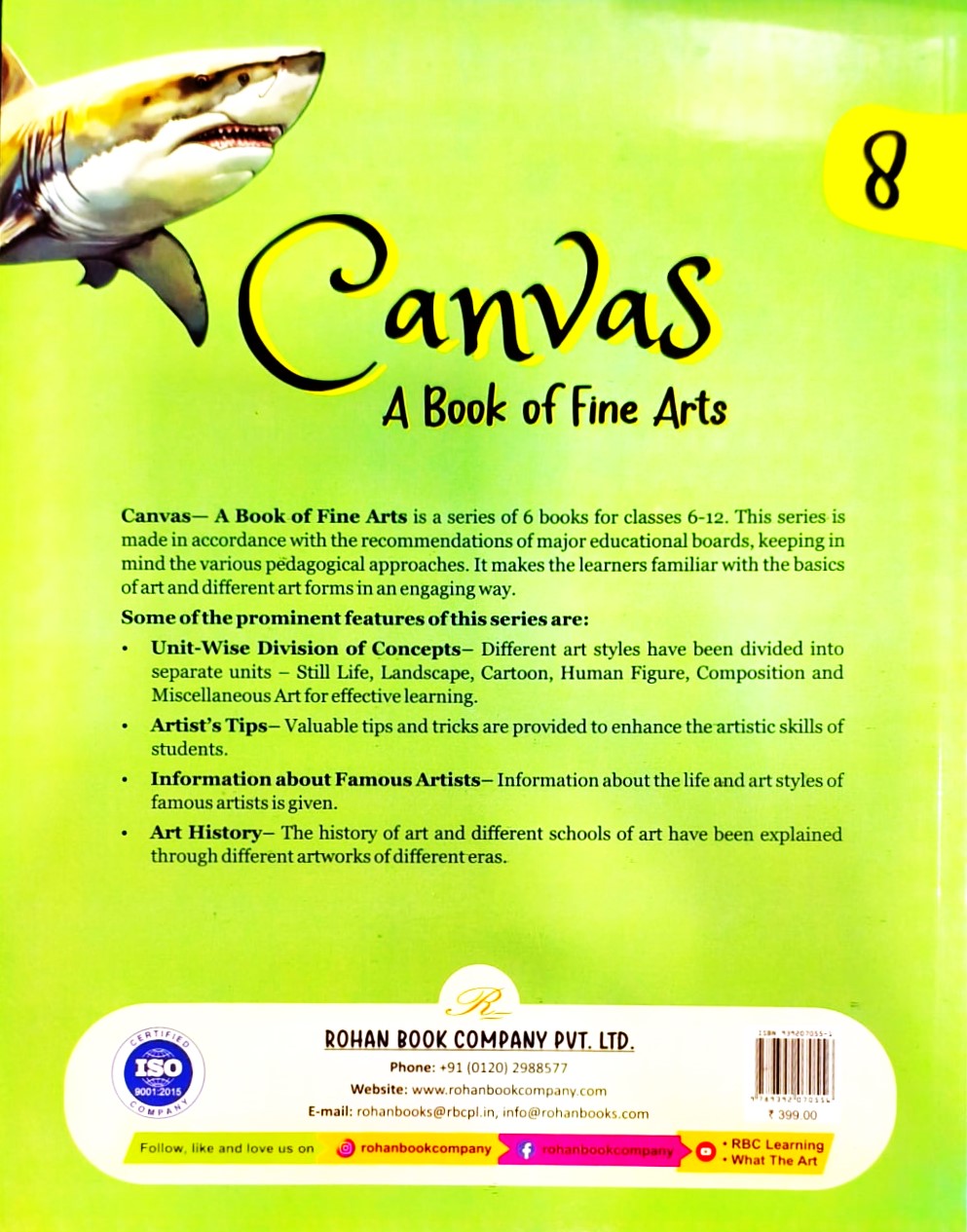 Rohan Book Company - Canvas A Book of Fine Arts for Class 8 By Vivekanand