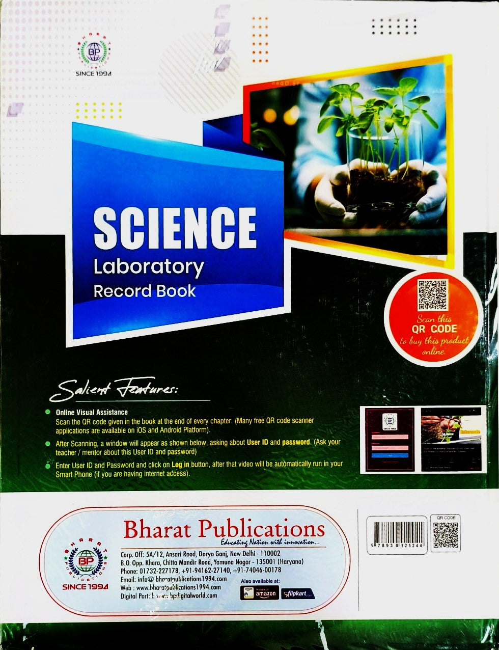 Bharat - Science Lab Manual for Class 10 (with online visual assistance) - Latest Edition (Hardbound)