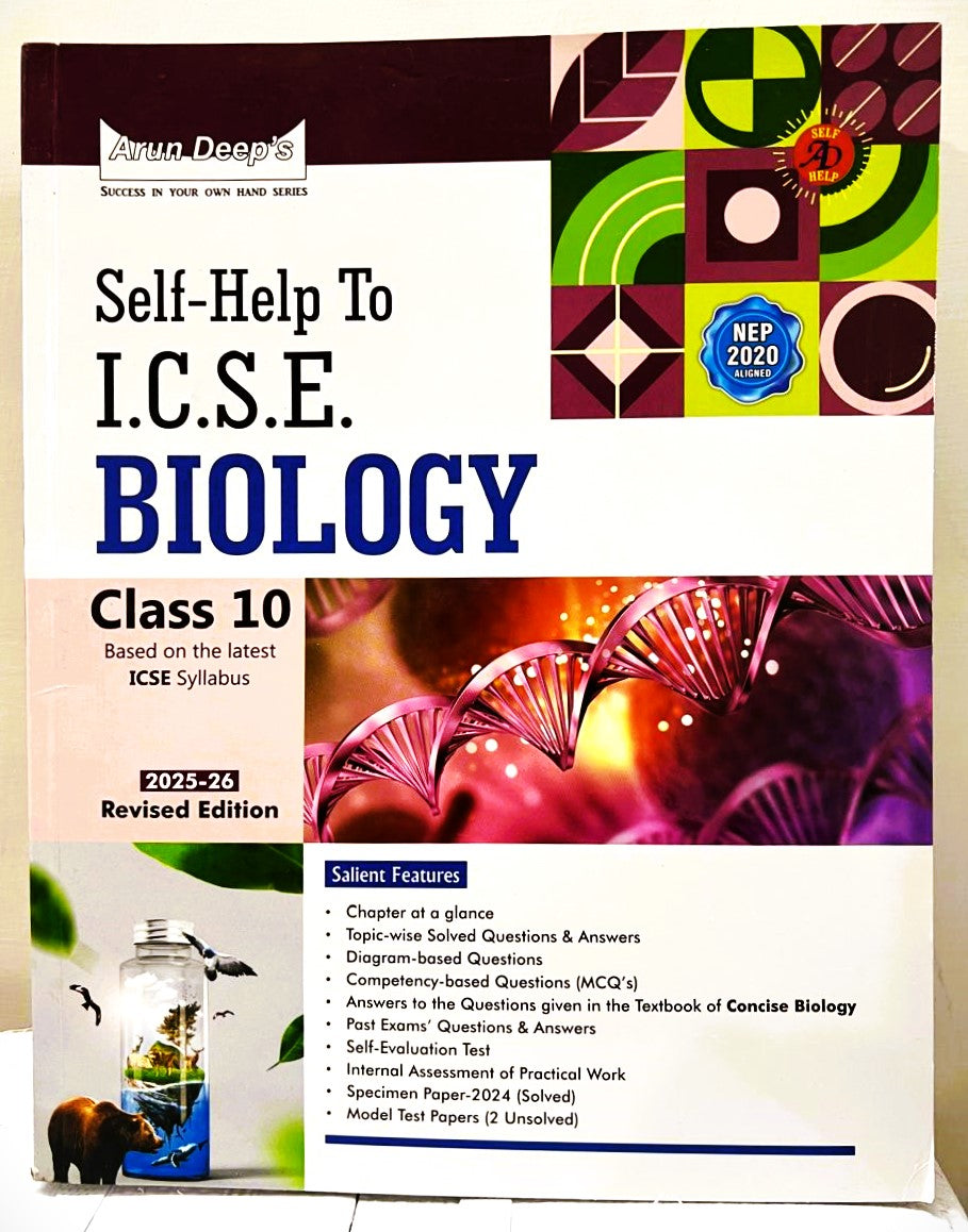 Arun Deep's Self-Help to ICSE Concise Biology, Concise Chemistry, Concise Mathematics & Concise Physics for Class 10 (Revised Edition) - Set of 4 Books - Latest for 2025-26 Examination - Paperback