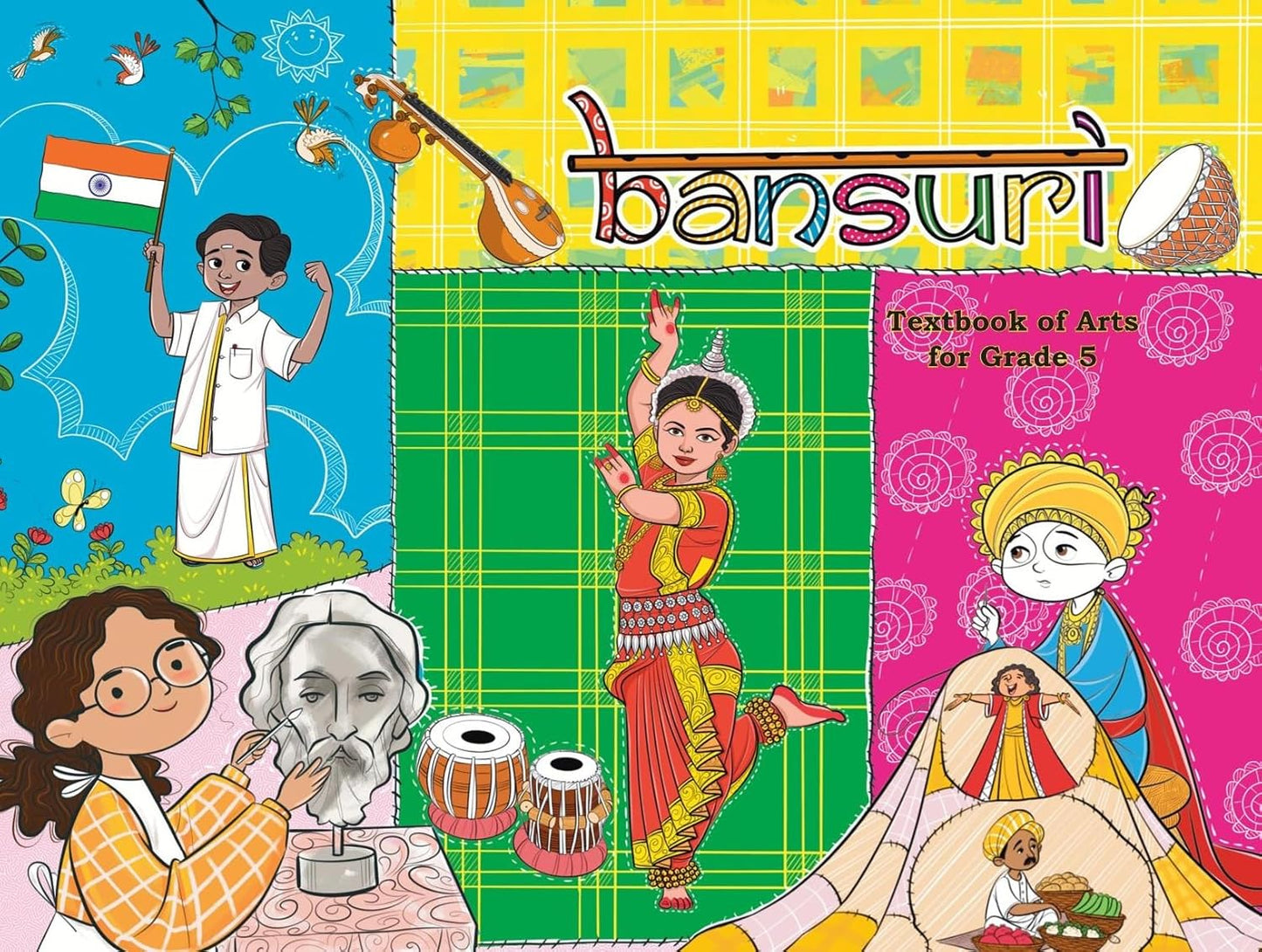 NCERT Santoor, Math's Mela, Veena, Our Wondrous World, Bansuri-1 & Khel Yoga Physical Textbook For Class 5 - (Set of 6 Books) - Latest Edition