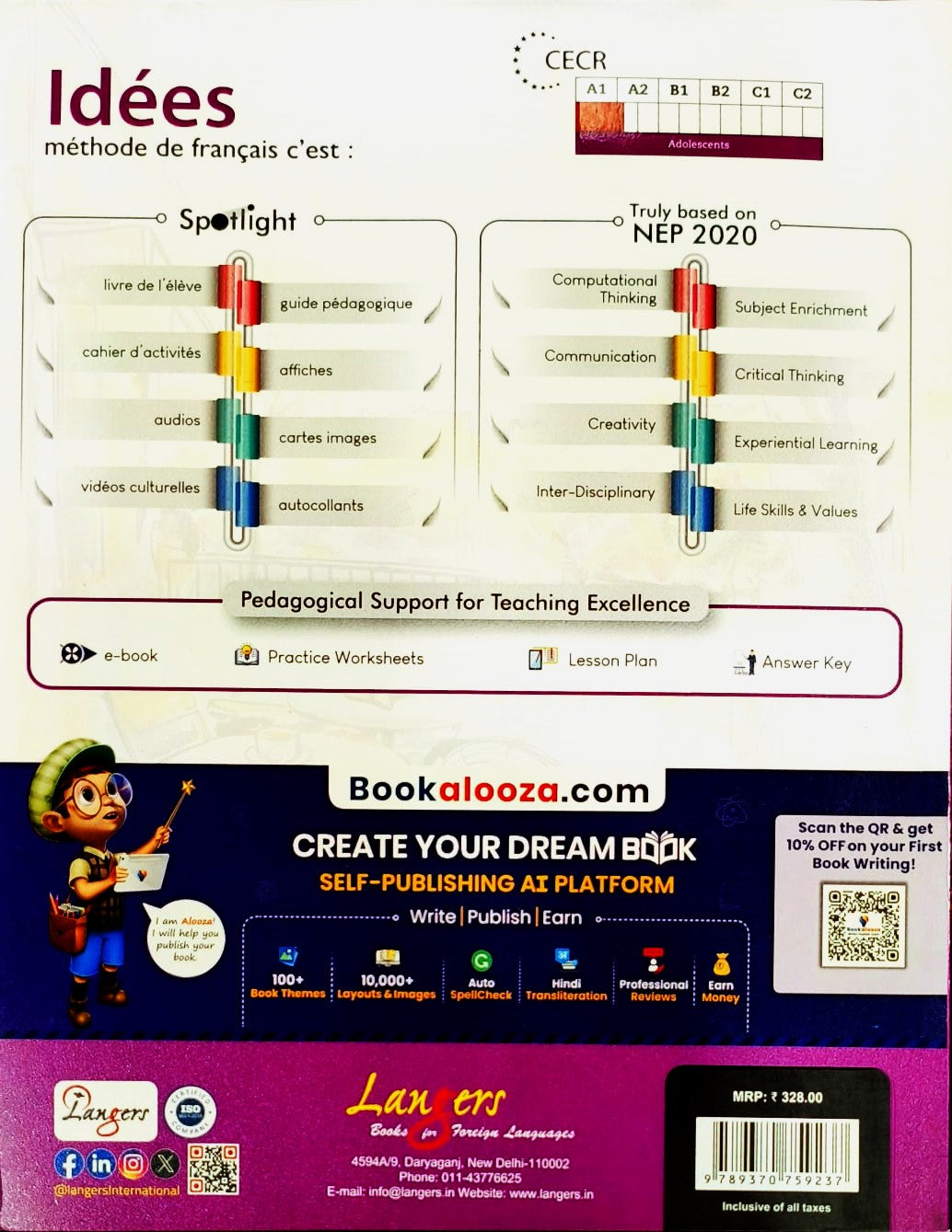 Langers Idees Methode de Francais Textbook and Cahier d' activites Workbook for Level 3 (Ver.3) _ Set of 2 Books - Latest Edition