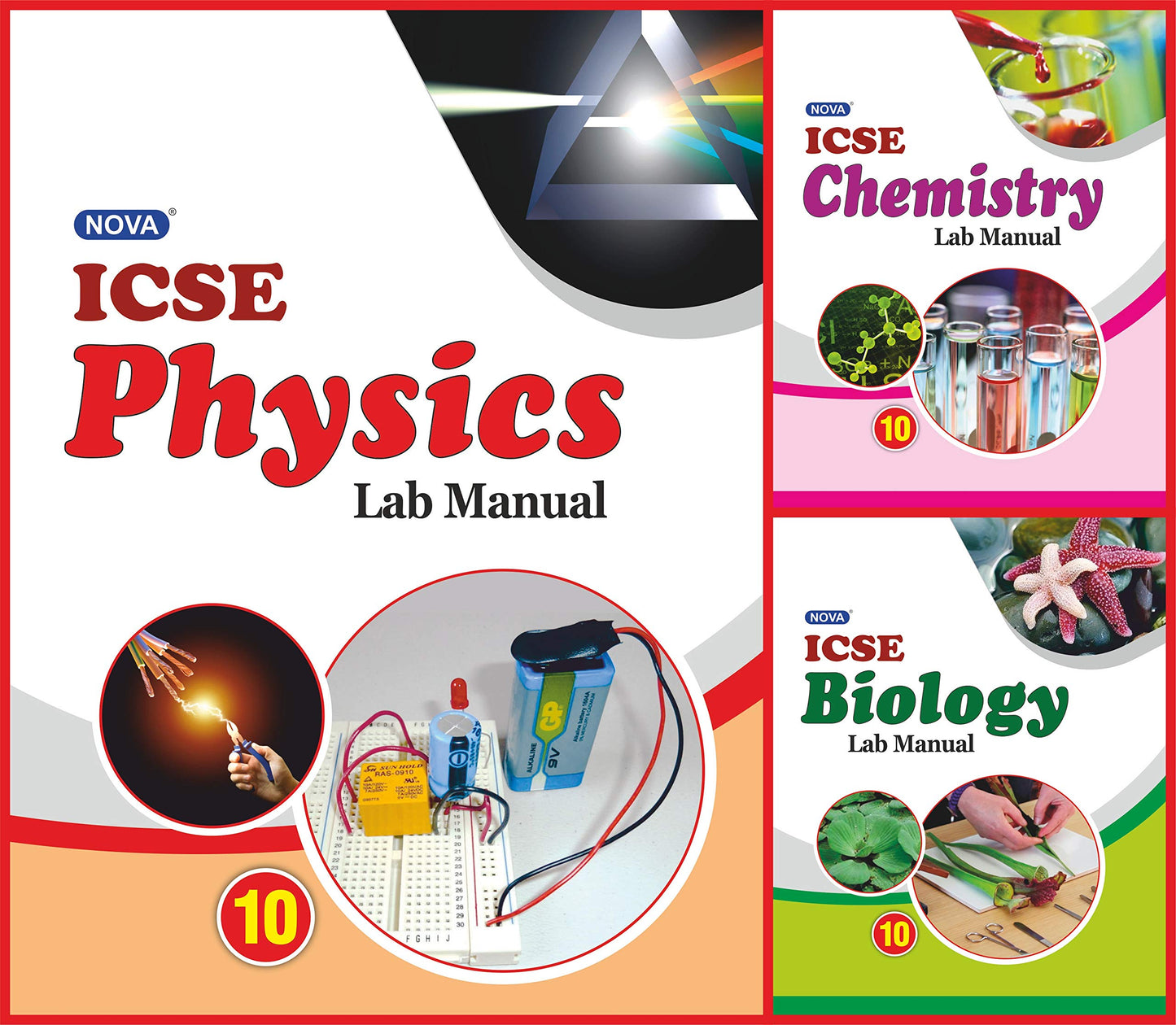 Evergreen NOVA ICSE Physics, Chemistry and Biology Lab Manual for Class 10 - Set of 3 Books - Latest for 2025-26 Session