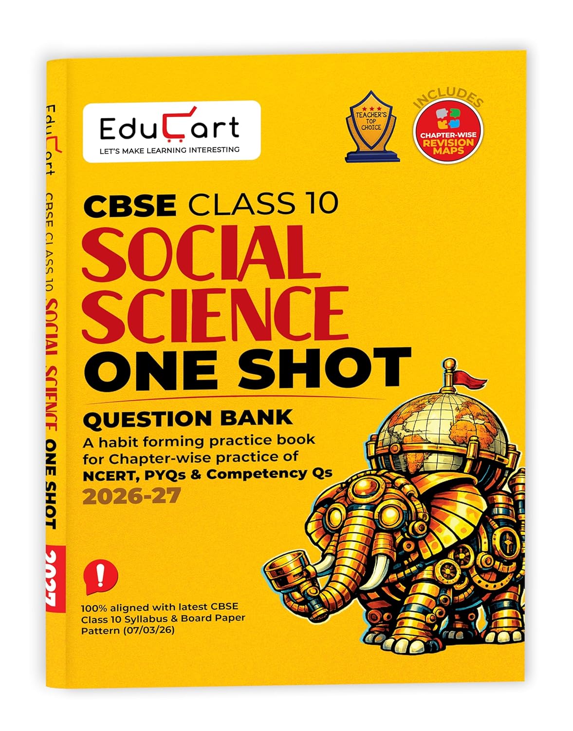 Educart One Shot Question Bank Social Science for Class 10. Latest for 2026 Session. Best Prices!!