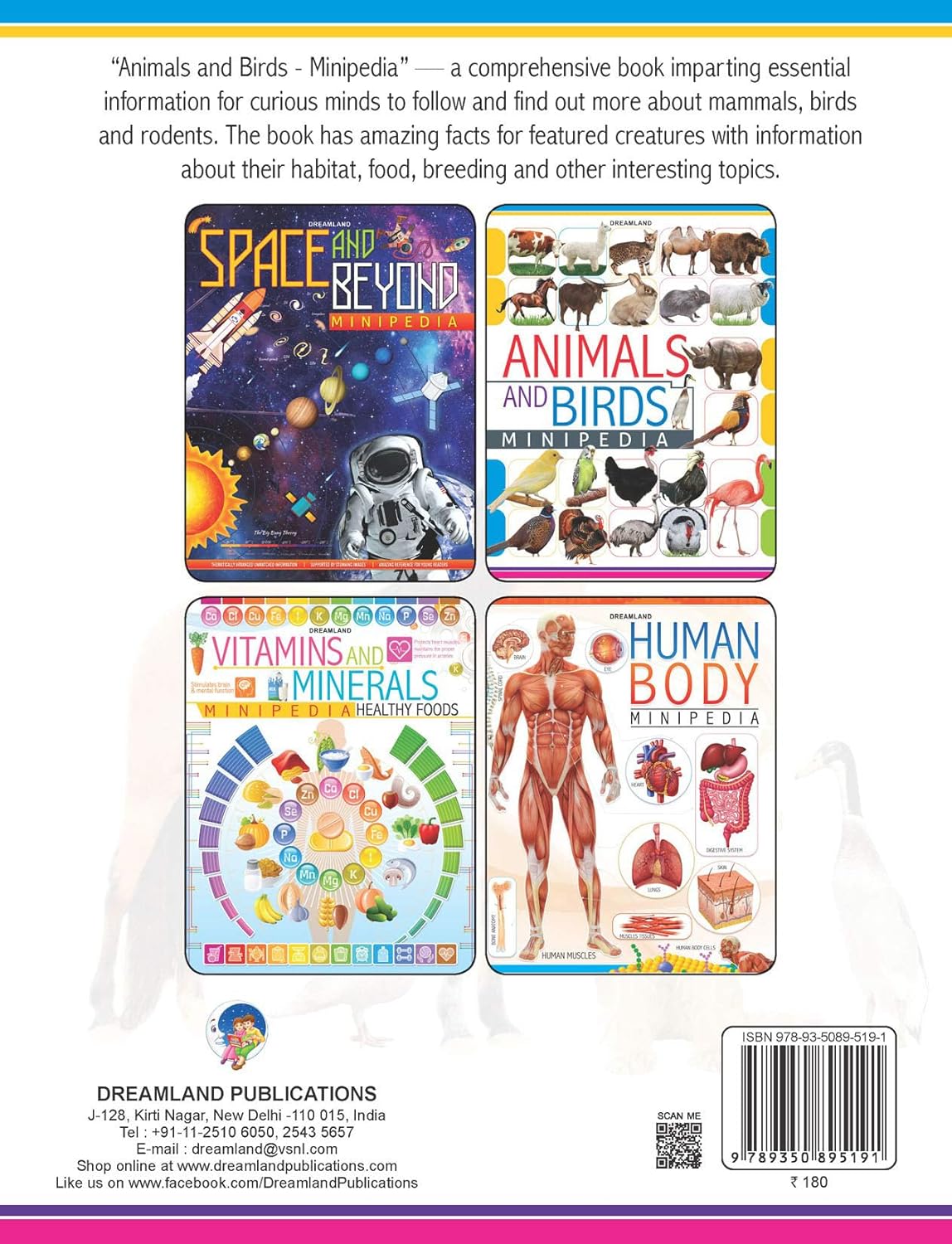 Dreamland Animals and Birds Mini-Pedia for Kids Age 5-15 years