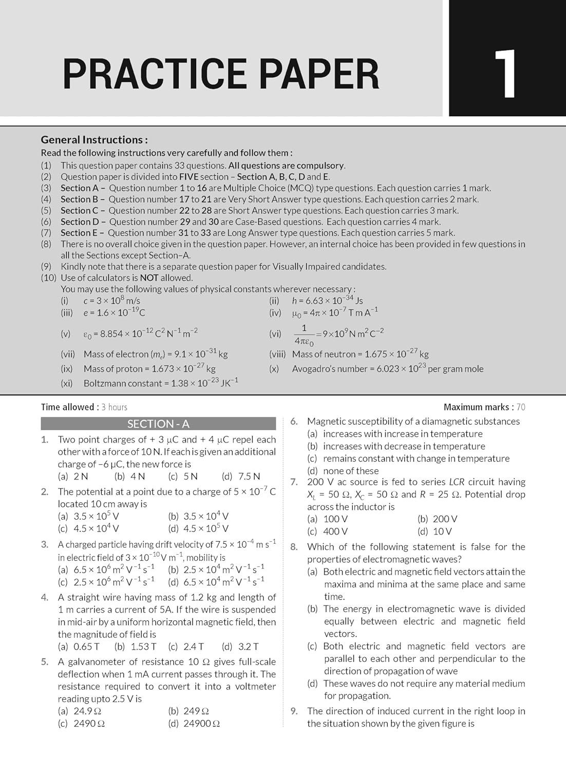MTG CBSE 10 Years Chapterwise Topicwise Solved Papers Physics For Class 12 - Latest for 2024-25 Session
