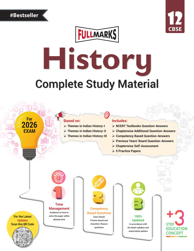 Full Marks Guide History (Complete Study Material) for Class 12 CBSE Support Book. Latest for 2025 Examination.