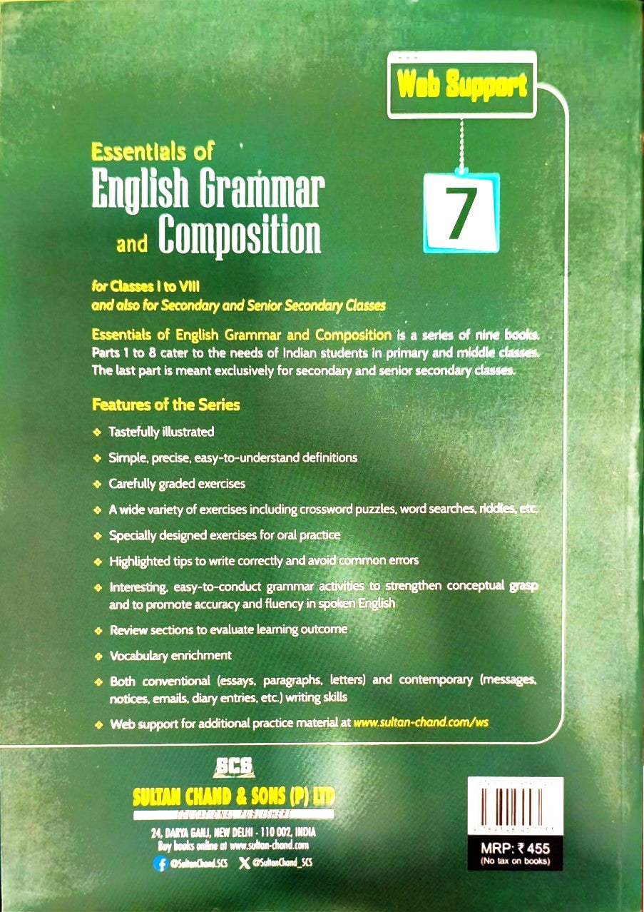 Sultan Chand - Essentials of English Grammar and Composition for Class 7 by Rajendra Pal I H.C. Katyal I Snigdha Budhiraja - Latest for 2026-27 Edition