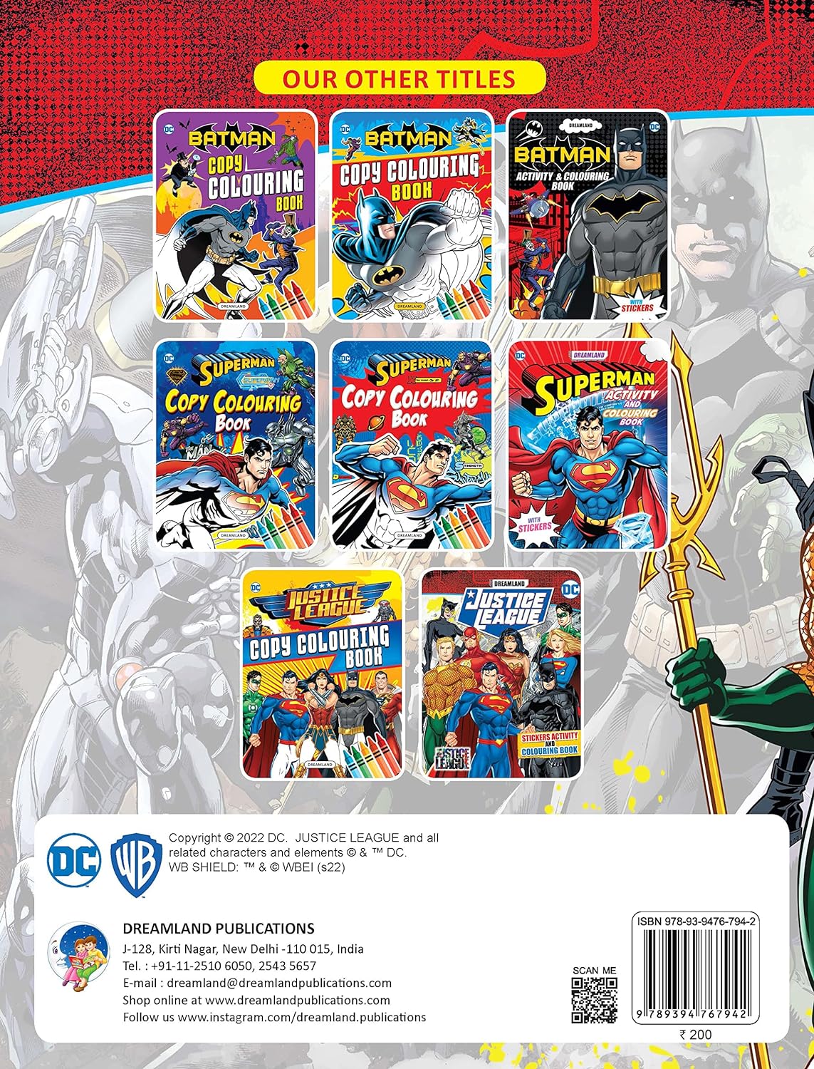 Dreamland Justice League Stickers Activity and Colouring Book