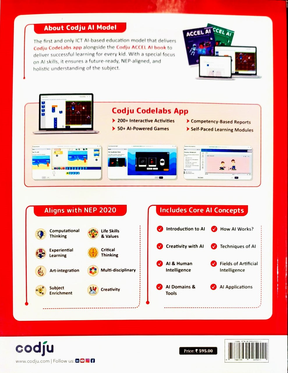 Codju - ACCEL AI Computer Science Textbook for Class 7 _ Based on Win 10 & MS Office 2019 (AI & Coding Through Creative Experimental Learning) - As per NEP 2020 & NCF 2023