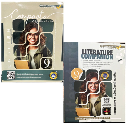 BBC Compacta Class 9 English Language & Literature with Literature Companion - Set of 2 Books for 2025-26 Examinations.