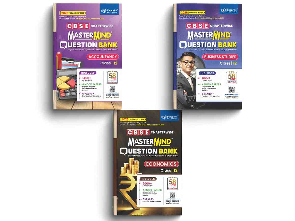 Blueprint Mastermind Question Bank Class 12 Business Studies, Accountancy and Economics. Set of 3 Books for 2025-26 Examination - Paperback