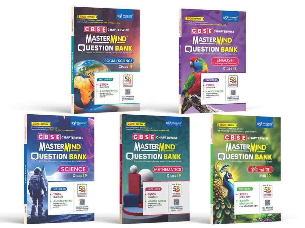 Blueprint Mastermind Question Bank Class 9 Science, Maths, Social Science, English & Hindi A. Set of 5 Books for 2025-26 Examination - Paperback