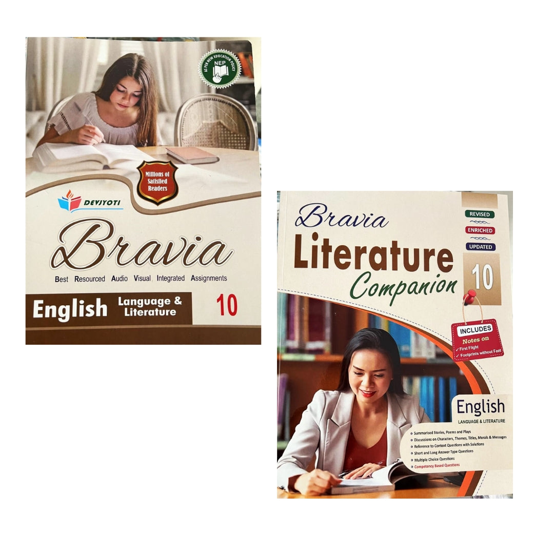 Devjyoti Bravia English Language Literature with Literature Companion Class 10 (Set of 2 Books) - Latest For 2025 Session. Paperback