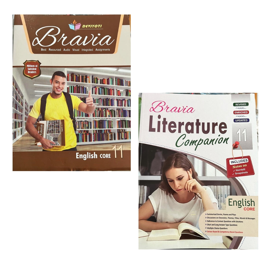 Devjyoti Bravia English Core with Literature Companion Class 11 (Set of 2 Books) - Latest For 2025 Session. Paperback