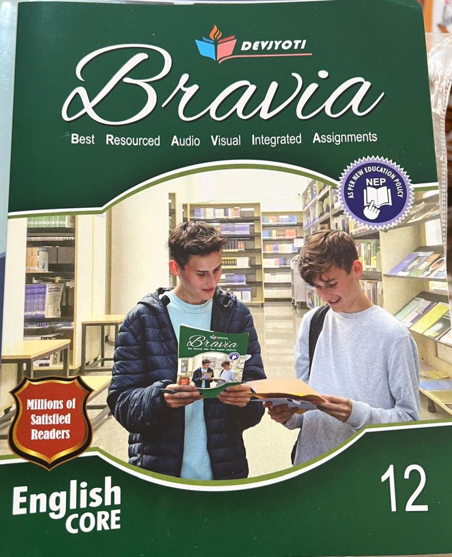 Devjyoti Bravia English Core with Literature Companion Class 12 (Set of 2 Books) - Latest For 2025 Session. Paperback