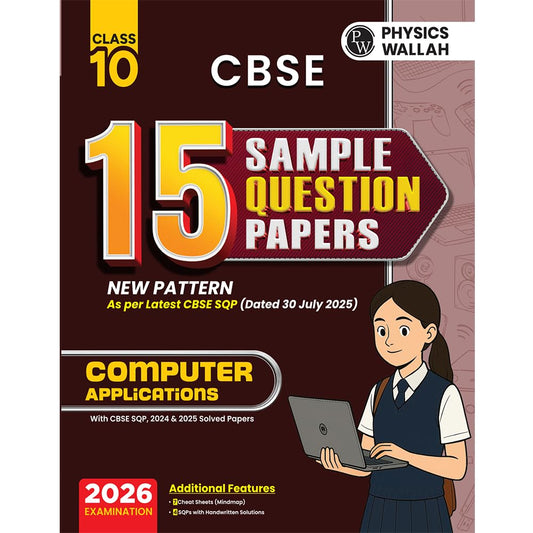 Physics Wallah (PW) CBSE 15 New Pattern Sample Question Papers Computer Application for Class 10 -  Latest For 2026 Examination - Paperback