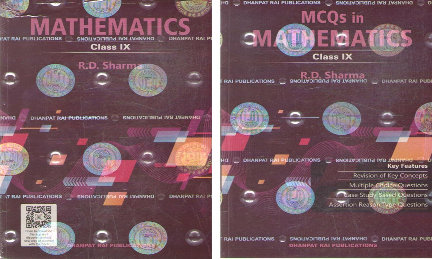 RD Sharma Mathematics for Class 9 CBSE for 2025-26 Session With MCQs Book. Set of 2 Books.Paperback