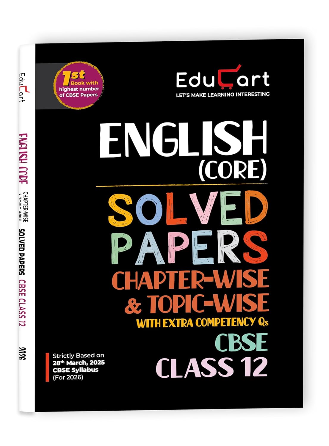 Educart CBSE Solved Papers Chapter-Wise & Topic-Wise English Core for Class 12 - Latest for 2025-2026 Session.