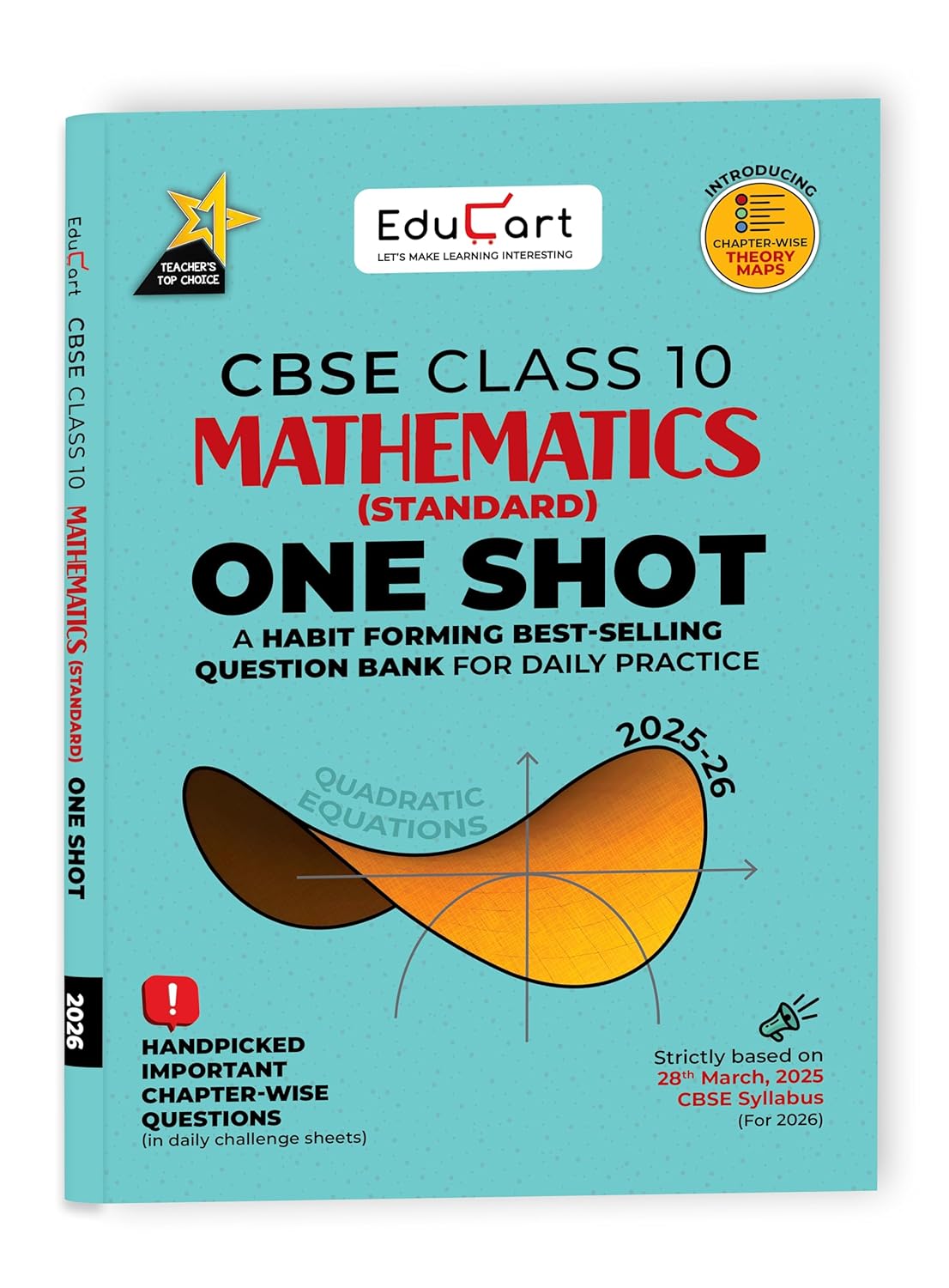 Educart One Shot Question Bank Mathematics (Standard), Science & Social Science for Class 10 - Set of 3 Books - Latest for 2025-2026 Session. Best Prices!!