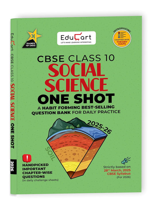 Educart One Shot Question Bank Social Science for Class 10. Latest for 2025-2026 Session. Best Prices!!
