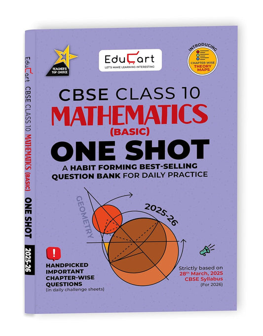 Educart One Shot Question Bank Mathematics Basic for Class 10. Latest for 2025-2026 Session. Best Prices!!