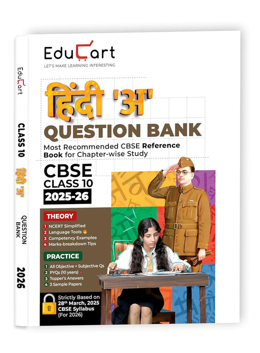 Educart CBSE Question Bank Hindi A for Class 10 - Latest for 2025-2026 Session