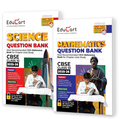 Educart CBSE Question Bank Mathematics & Science for Class 10 - Set of 2 Books - Latest for 2025-2026 Session