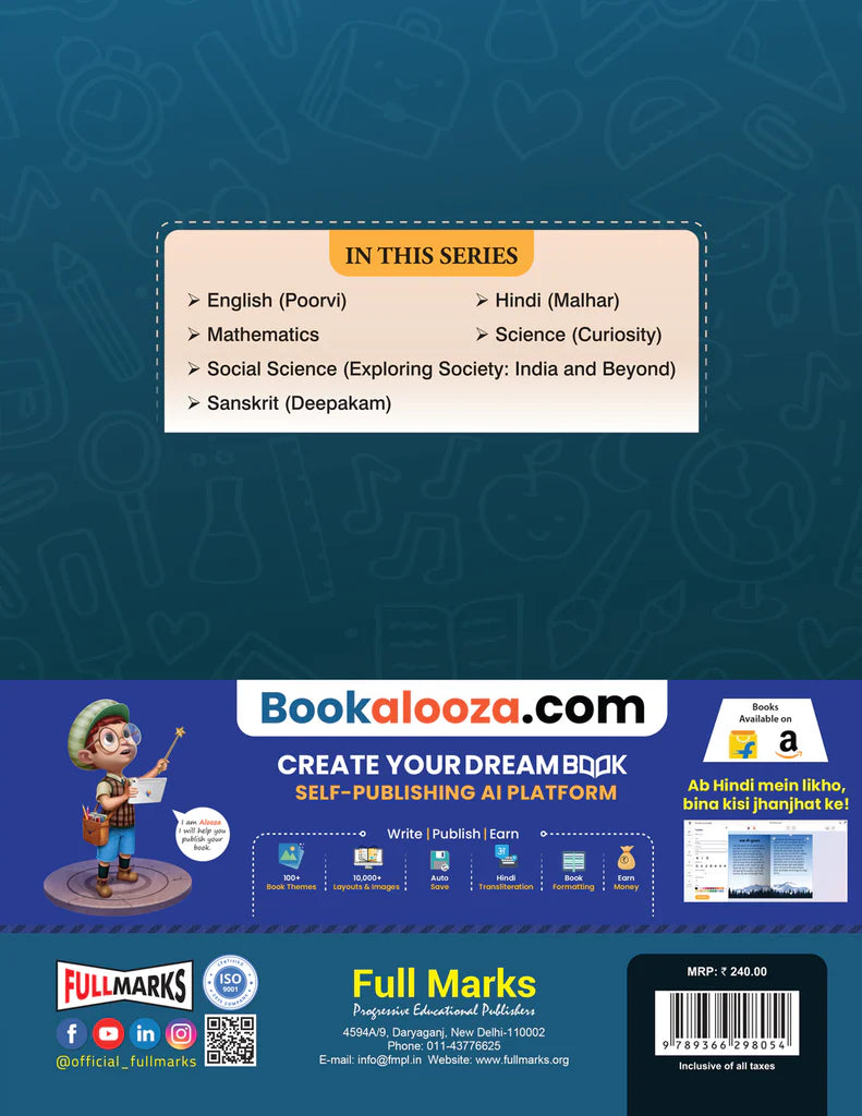Full Marks Complete Study Material For Class 6 English (Poorvi), Math's (Ganita Prakash), Science (Curiosity), Social (Exploring Society: Indian & Beyond) Set of 4 Books Based on New NCERT Textbook and CBSE Syllabus - Latest for 2025-26 Session