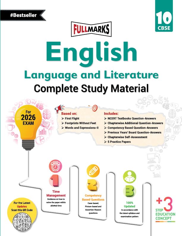 Full Marks English Language & Literature Complete Study Material For Class 10 - Latest for 2025-26 Session