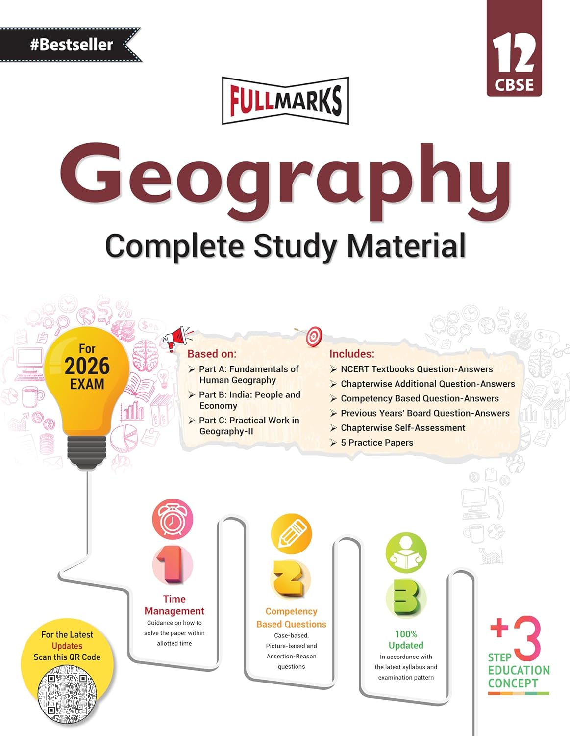 Full Marks Geography Complete Study Material for Class 12 - Latest for 2025-26 Session