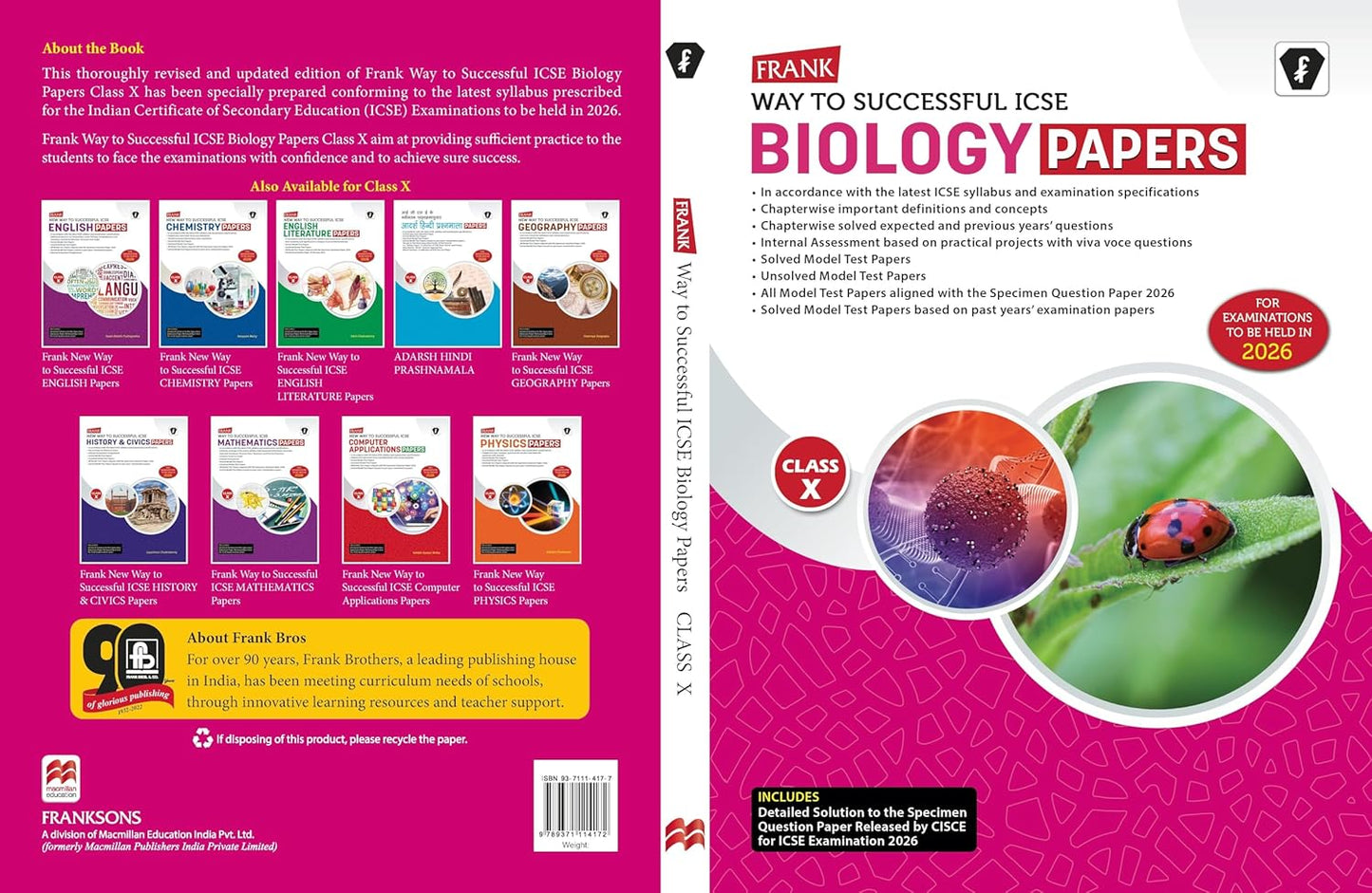 Frank New Way To Successful ICSE Biology Papers for Class 10 - Latest for 2026 Examination. Paperback
