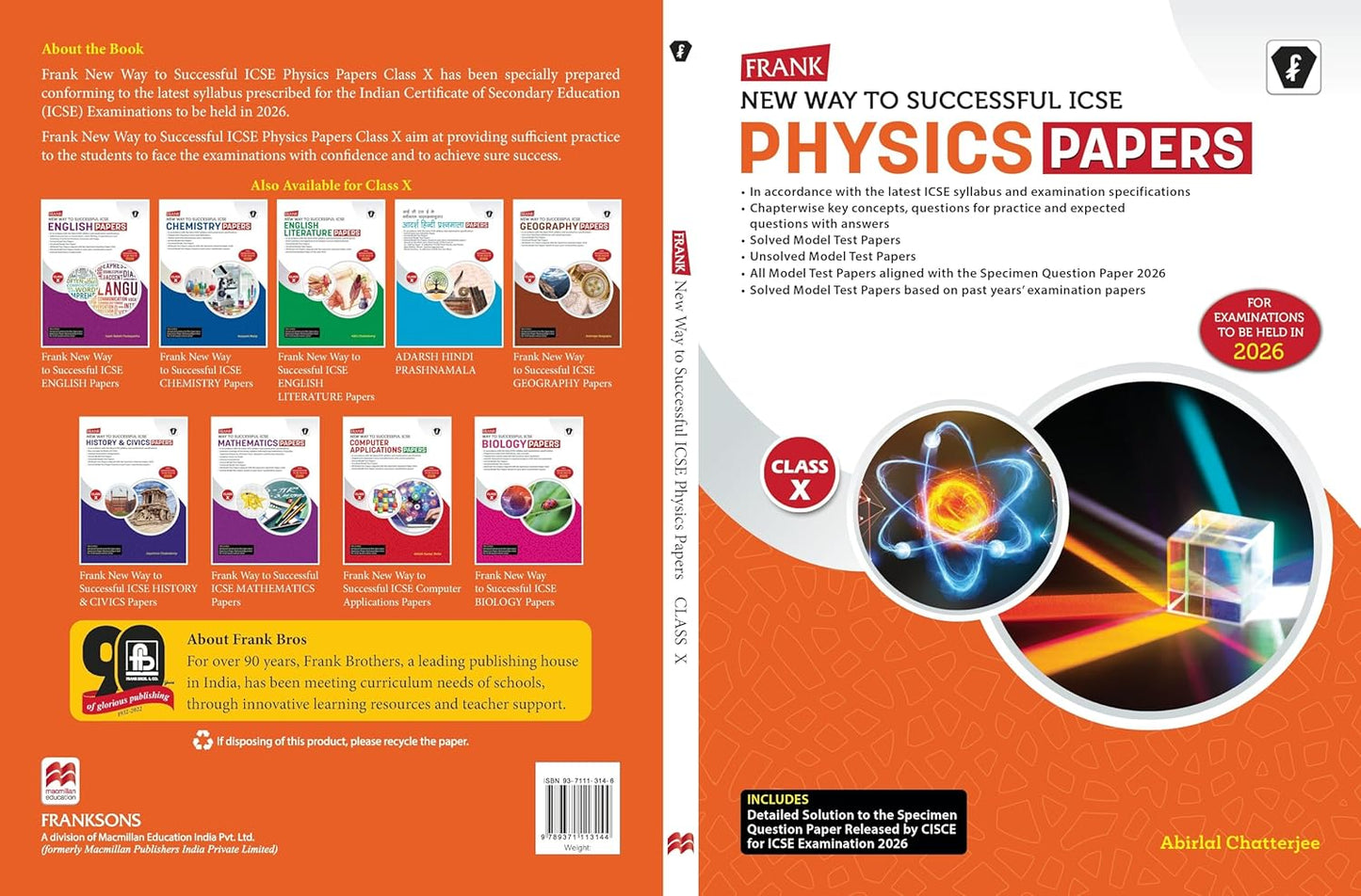 Frank New Way To Successful ICSE Physics Papers for Class 10 - Latest for 2026 Examination. Paperback