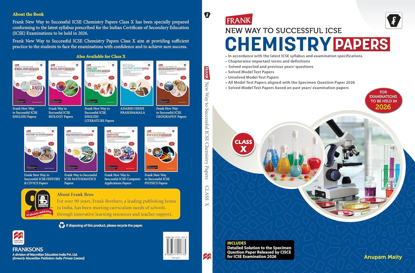 Frank New Way To Successful ICSE Chemistry Papers for Class 10 - Latest for 2026 Examination. Paperback