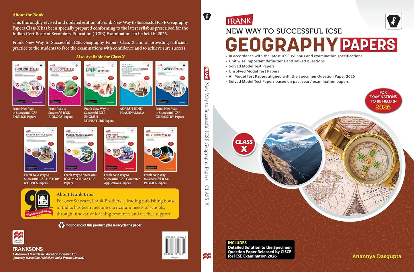 Frank New Way To Successful ICSE Geography Papers for Class 10 - Latest for 2026 Examination. Paperback