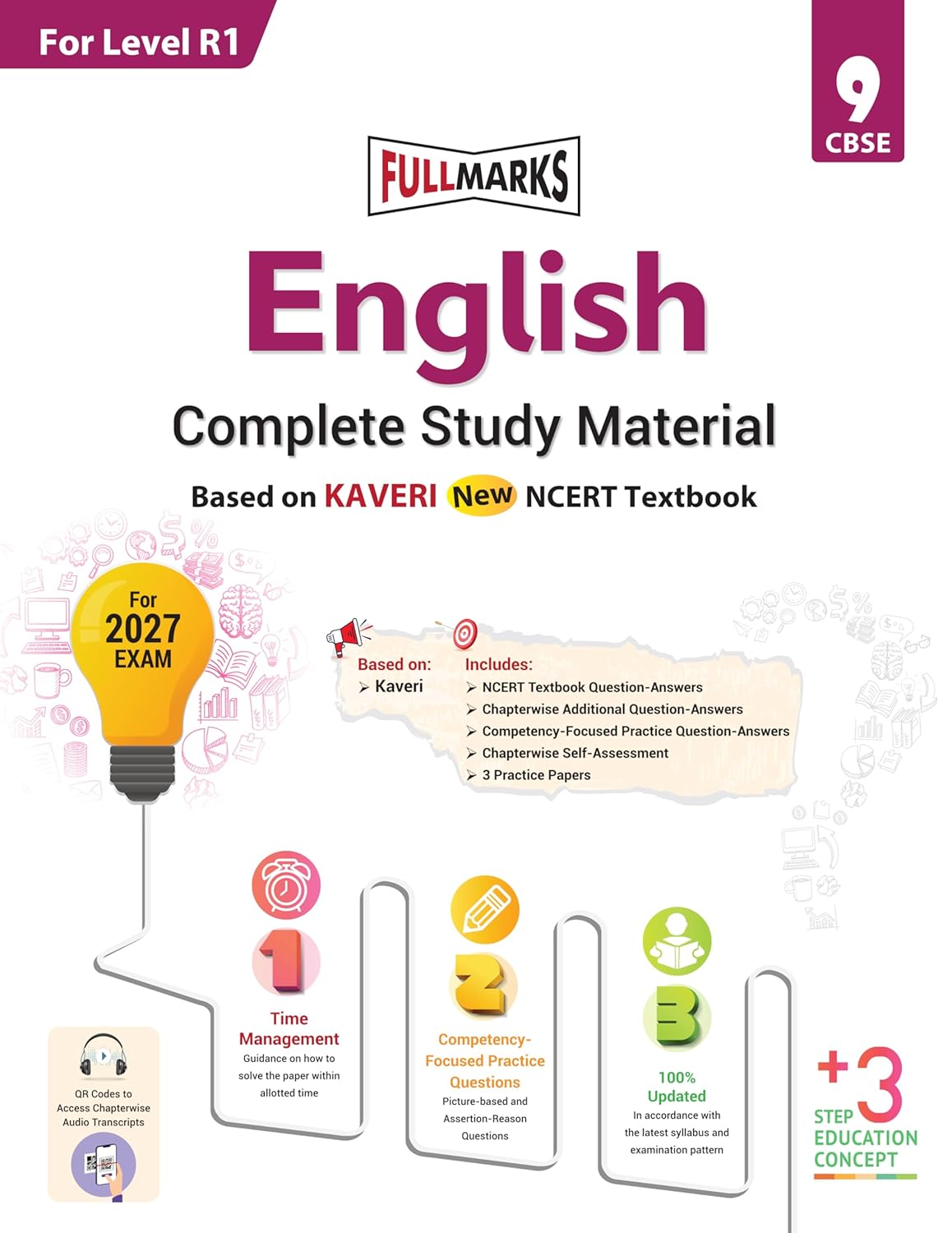 Full Marks CBSE English (Complete Study Material) For Class 9 _ Based on New NCERT Textbook KAVERI - For Level R1 - Latest for 2027 Session