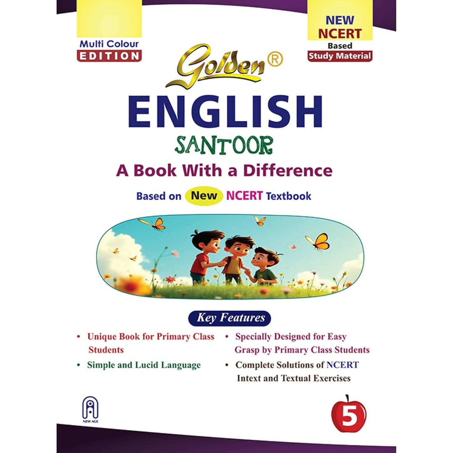 Golden English Based on New NCERT Textbooks Santoor for Class 5 - Latest for 2026-27 Session.