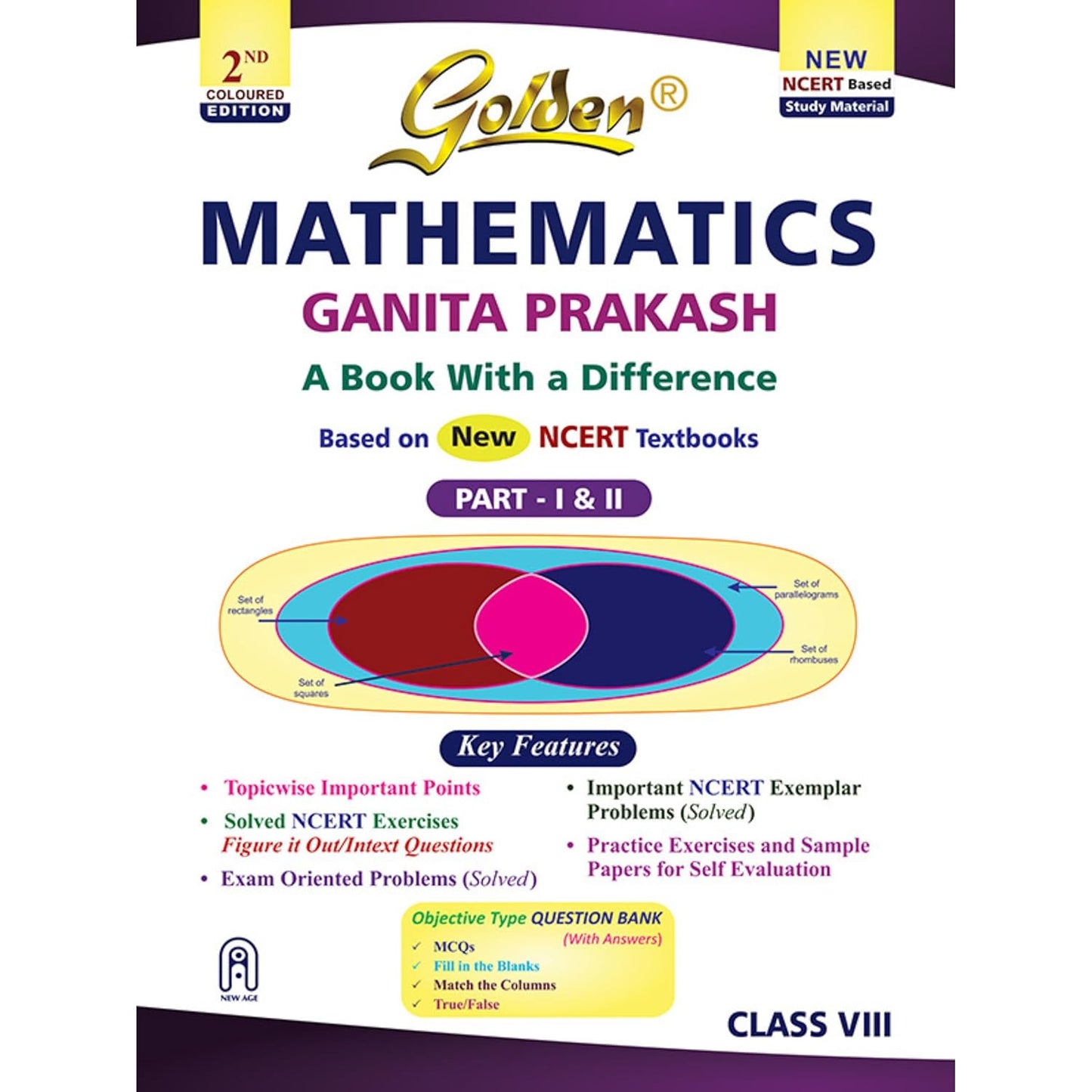 Golden Mathematics Study Material Based on NEW NCERT Ganita Prakash Part 1 & 2 For Class 8 - Latest for 2027 Session