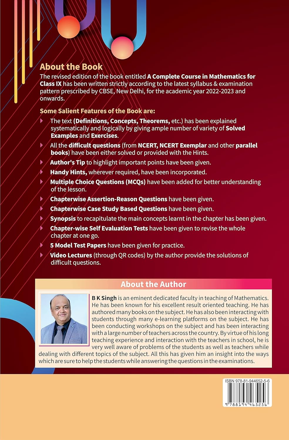 Goyal A Complete Course In Mathematics By B K Singh For Class 9 - Latest for 2025-26 Examination. Paperback