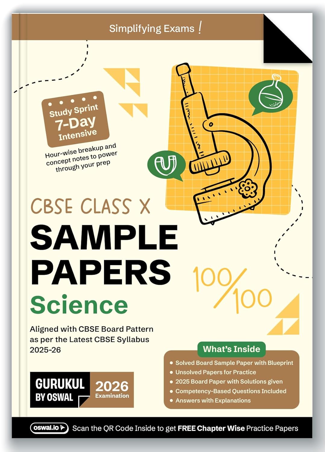 Oswal Gurukul CBSE Sample Question Papers Science for Class 10 - Latest for 2026 Examination