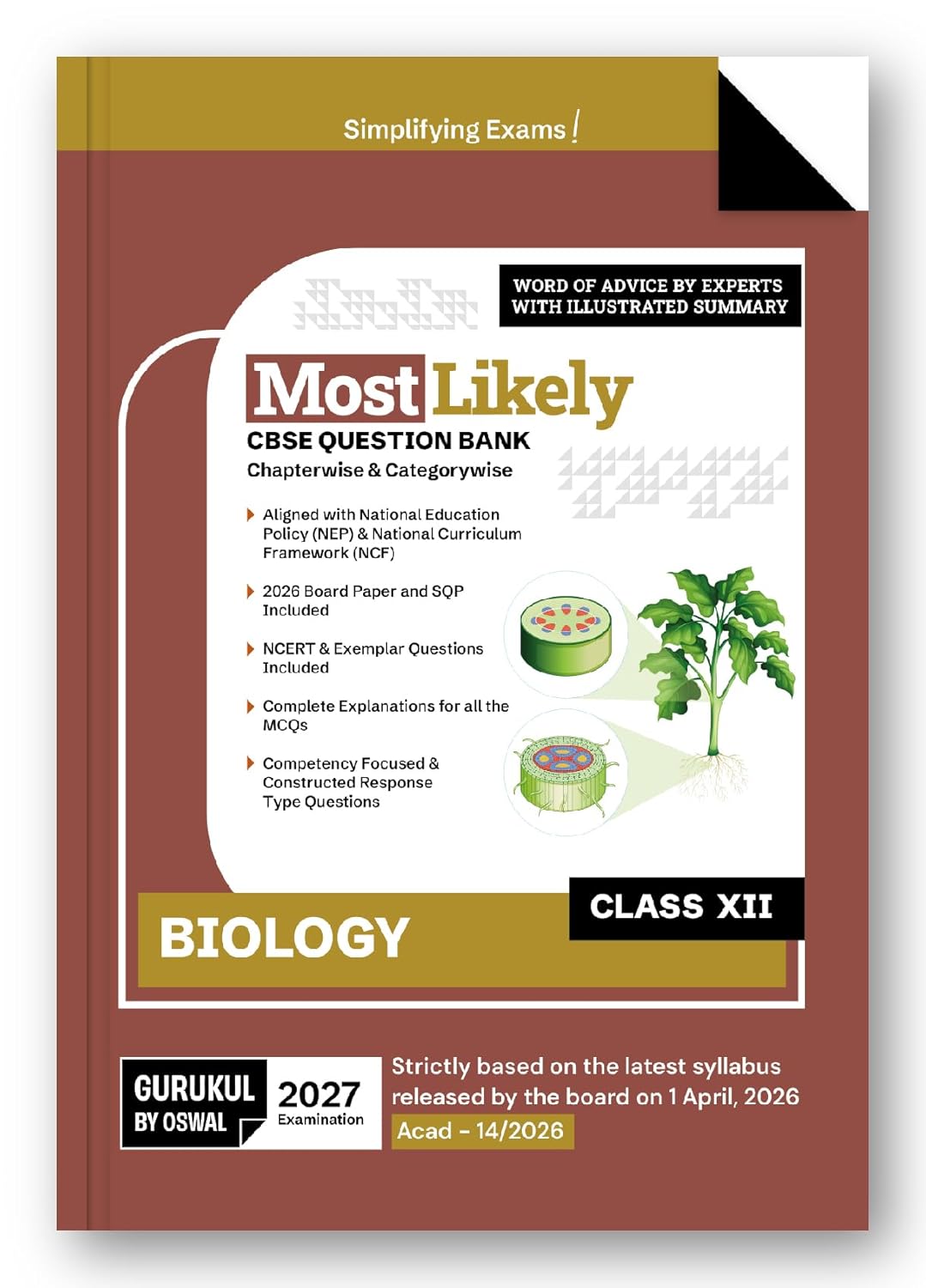 Oswal Gurukul Biology Most Likely CBSE Question Bank Class 12 - Latest for the examination 2027