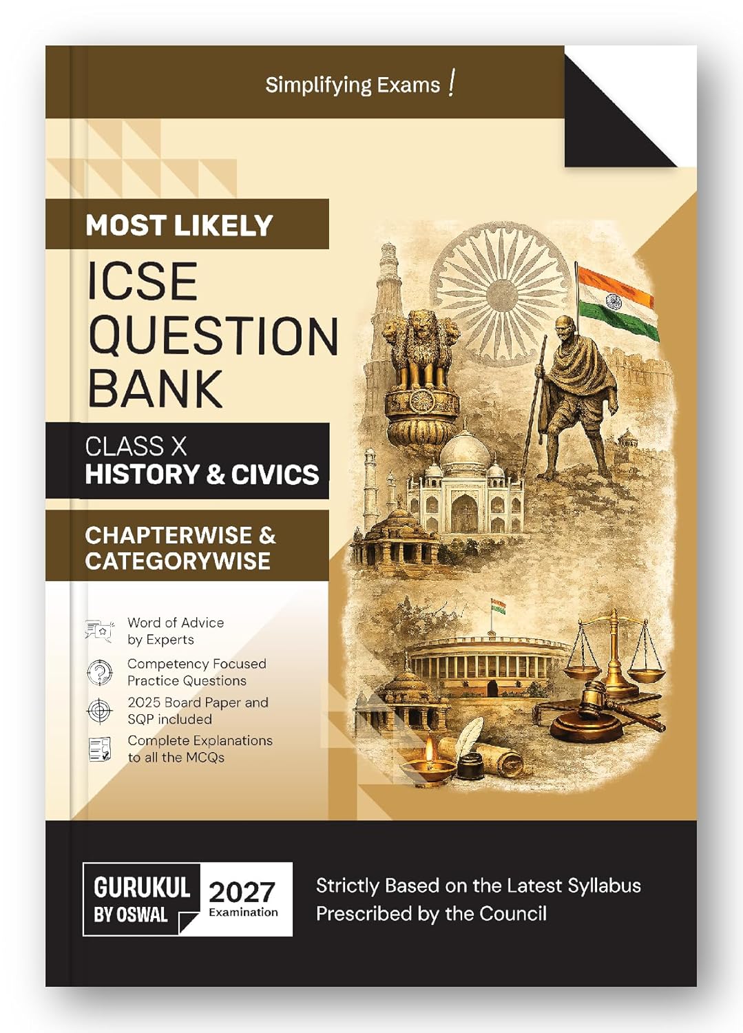 Gurukul by Oswal ICSE History & Civics Most Likely Question Bank for Class 10 - Latest for 2027 Examination