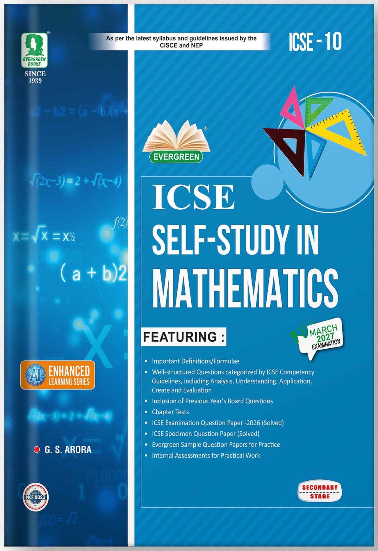 Evergreen ICSE Self Study in Mathematics For Class 10 - Latest for 2027 Examination