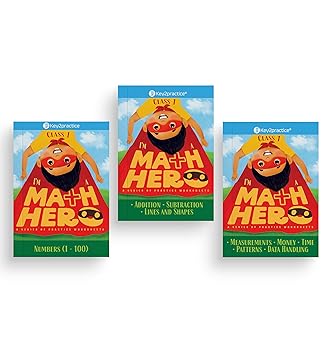 Key2practice Class-1 Math's Hero Workbooks - (Set of 3 Books)