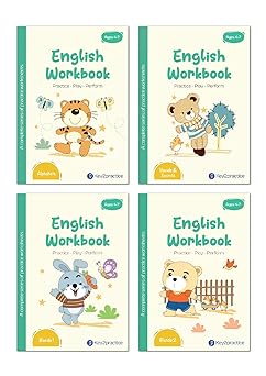 Key2practice Pre-Primary English Grammar Activity Workbooks (Set of 4 Books) - 258 Worksheets, Combo of (Alphabets, Vowels and Sounds, Blends 1, Blends 2