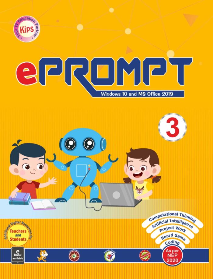 KIPS - E Prompt (Windows 10 and MS Office 2019) for class 3 - Latest Edition