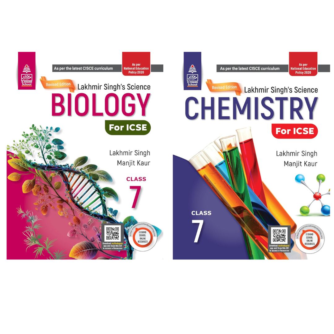 Schand ICSE Lakhmir Singh's Science Biology & Chemistry for Class 7 - Set of 2 Books - Latest for 2025-26 Session. (Revised Edition) (As per the latest CISCE Curriculum)