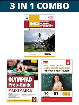 MTG Olympiad IMO Mathematics Workbook, Prep - Guide & Previous Years Papers (Set of 3 Books) For Class 6 - Latest for 2024-25 Session