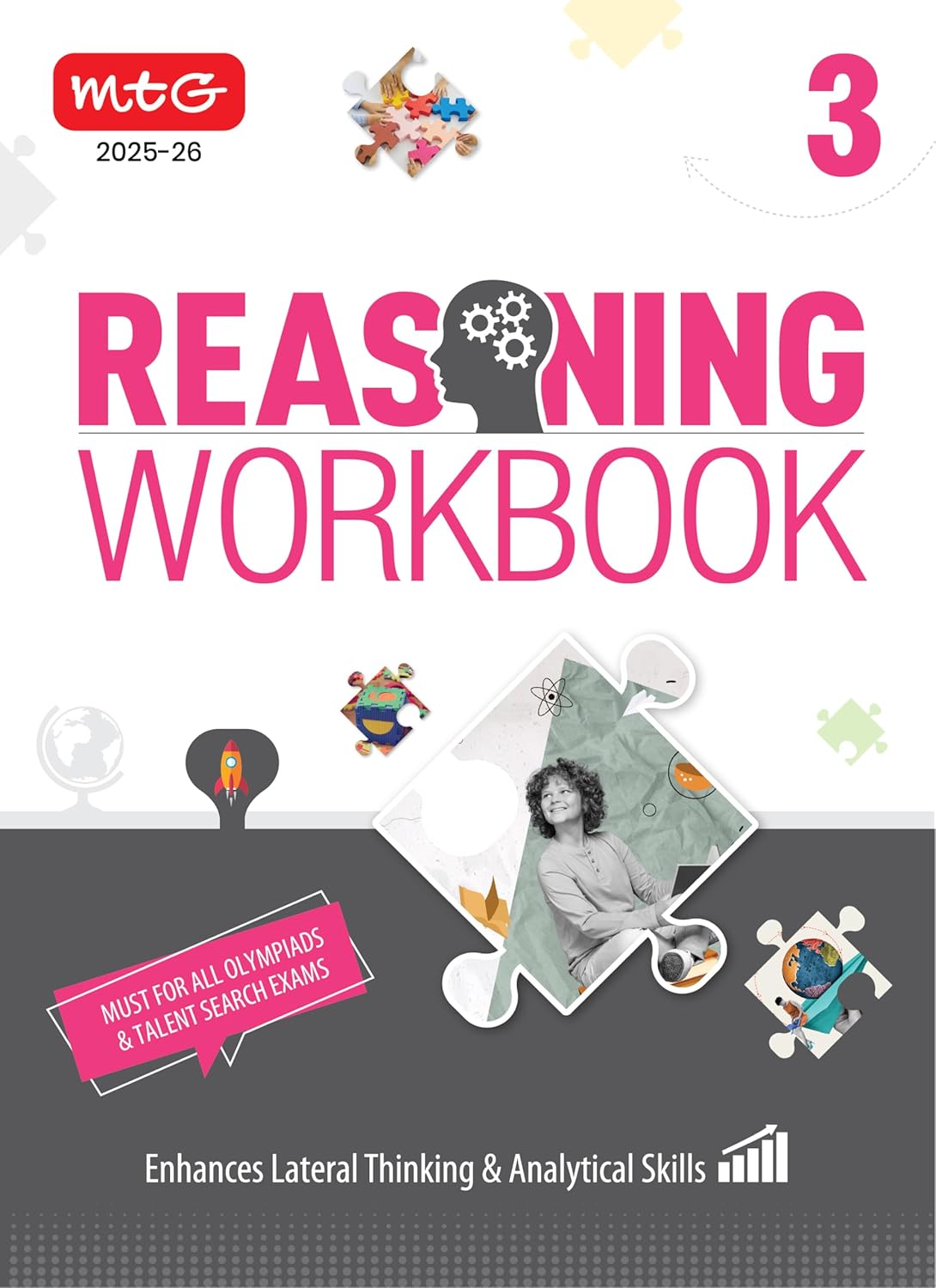 MTG Olympiad Reasoning Workbook For Class 3 - Latest for 2025-26 Session