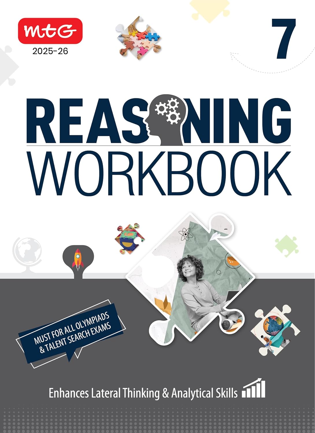MTG Olympiad Reasoning Workbook Class 7 - Latest for 2025-26 Session
