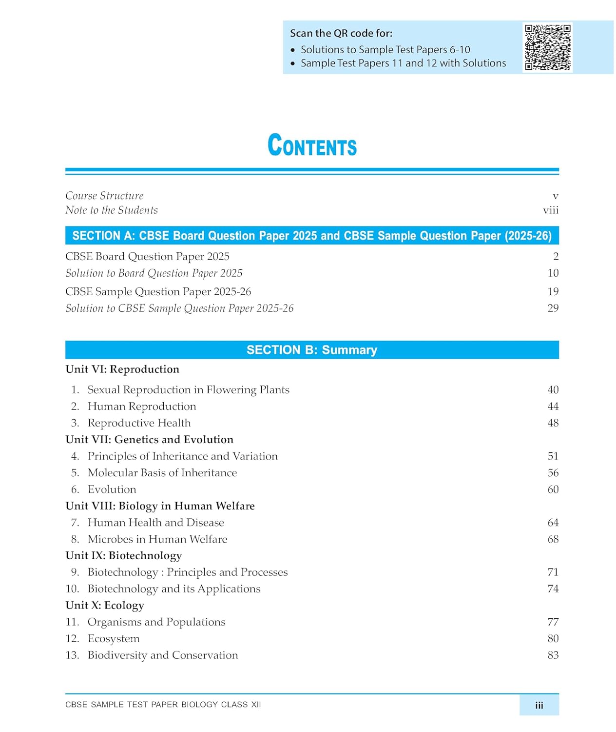 Macmillan CBSE Sample Test Papers Biology for Class 12 - Latest for 2026 Examination. Paperback